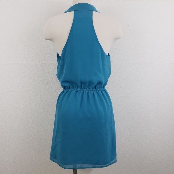 Teal Collared Button Front Dress - Picture 9 of 9
